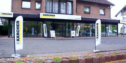 Unser Kärcher Store von der B61 in Bielefeld aus betrachtet.