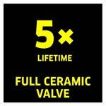 Full cermaic valve for up to 5 times longer lifetime